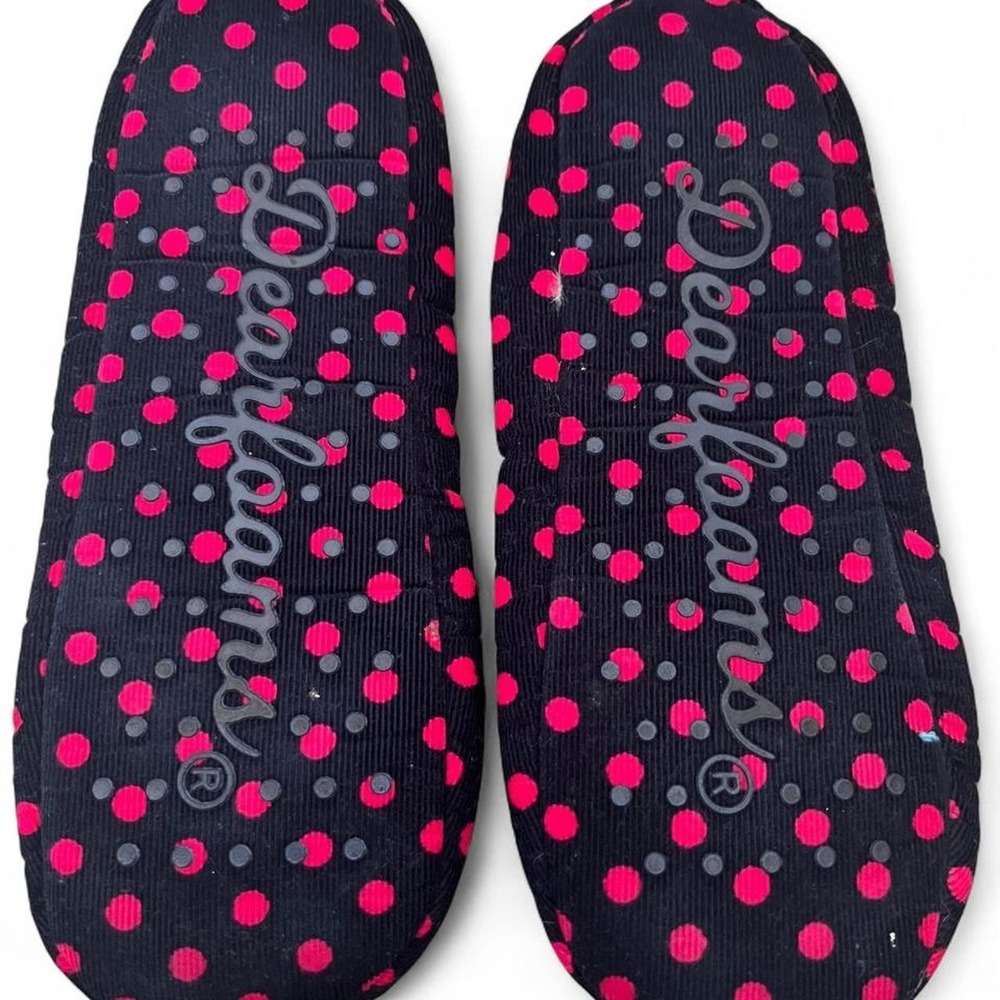 Polka Dot Dearfoams Brunch Slippers Women's Size 8 - Picture 5 of 6